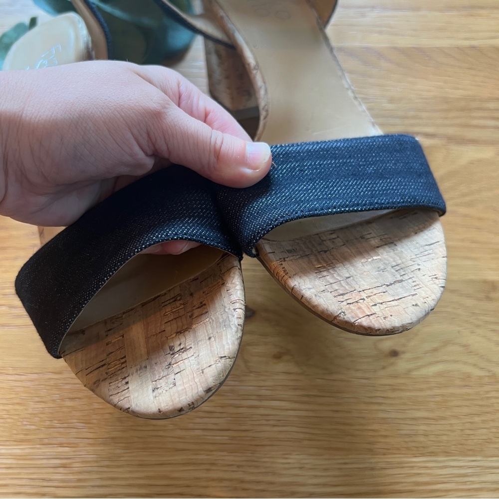 Franco Sarto ‘Melody’ Denim Cork Block Heels | Women’s Size 8M - Picture 5 of 7